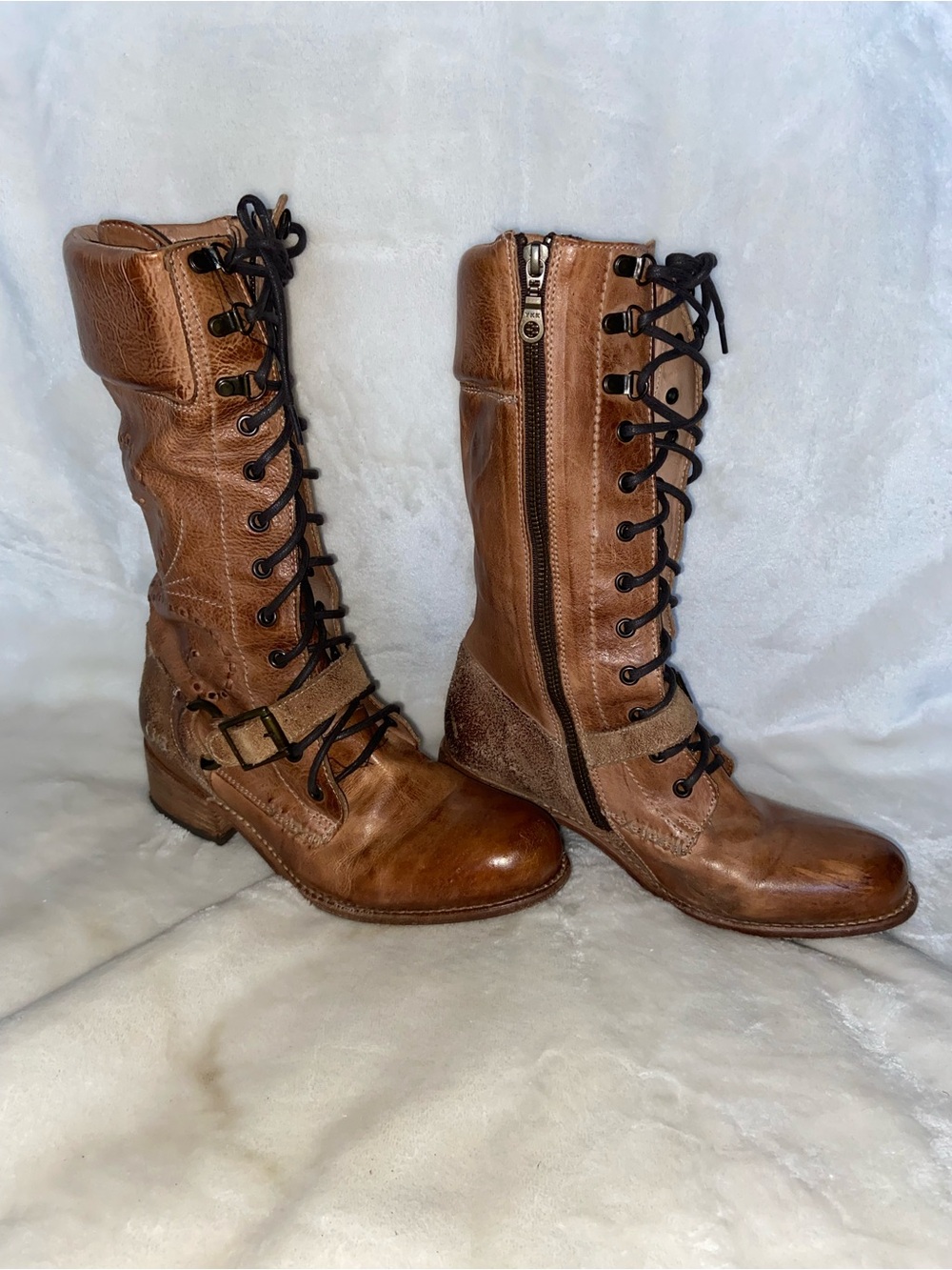 Women’s Brown Lace-Up Combat Boots